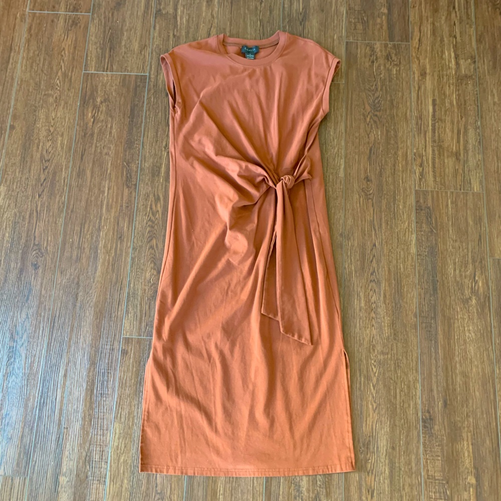 Brown jersey midi dress